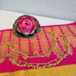 Regal Layered White Pearl Payal with Red Green Beads