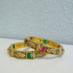 Captivating Green Ruby Stone Bangles Set of 2