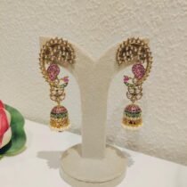 Refined Kudan Stone Peacock Jhumka