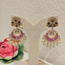 Sparkling Peacock Ruby Stone Earring