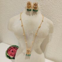 Opulent Lakshmi Chain With Green Stone