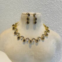 Brilliant CZ Floral Purple Stone Necklace