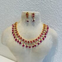 Bespoke red Stone AD Stone Necklace