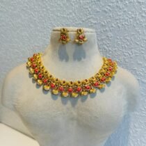Sparkling Golden Coral Choker