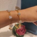 Radiant Flroal AD Stone Bangles Set of 2