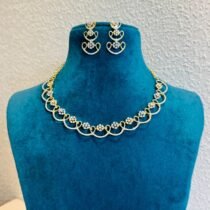 Regal CZ Golden Floral Choker