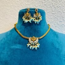 Refined Lakshmi Chain With Lightblue Beads
