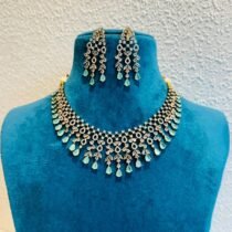 Sparkling Mint AD Stone Droplet AD Stone Necklace
