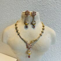 Timeless Ruby Stone Floral Necklace