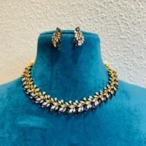 Divine Crystal Blue Leafy Choker