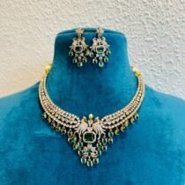 Sought Droplet Green Stone Peacock Choker