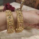 Exquisite Bridal Green Ruby Stone Bangles Set of 2