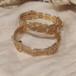 Timeless Bridal Floral Golden Bangles Set of 2