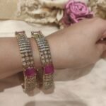 Radiant Ruby AD Stone Bangles Set of 2