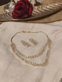 Brilliant 2 Layer AD Crystal Stone Necklace