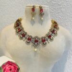 Exquisite Floral Red Stone Necklace