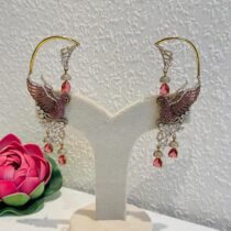 Opulent Ruby Stone Peacock Earring