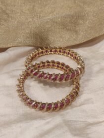 Opulent Ruby Stone Bangles Set of 2