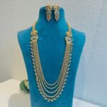 Enchanting Bridal Long Necklace With Blue AD Stone