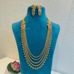 Enchanting Bridal Long Necklace With Pink AD Stone