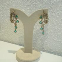 Regal Leafy Mint Stone Earring