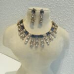 Alluring Droplet Dark Blue AD Stone Choker