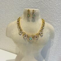 Glamorous Mint Stone Trangular Necklace
