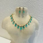 Sparkling CZ Mint Ad Stone Short Necklace