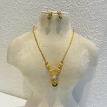 Radiant Green Stone Golden Chain