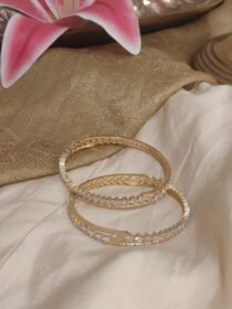 Iconic Crystal Stone Golden Bangles set of 2