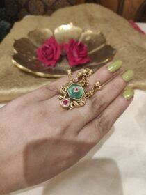 Elegant Golden Mint Stone Ring