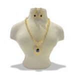 Refined Golden blue Stone Necklace