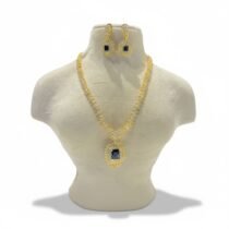 Refined Golden blue Stone Necklace