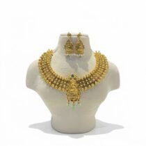 Glamorous Golden Lakshmi Short Necklace