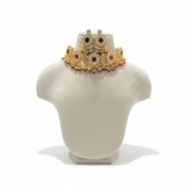 Elegant Kundan Stone Choker With Red Beads