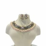 Enchanting Antique Finish Elephant Pink Choker With rise pearl Stone