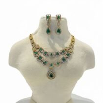 Captivating 2 Layer Green AD Stone Necklace