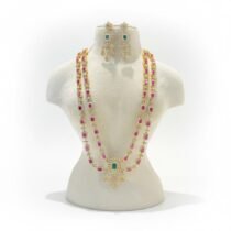 Graceful Ruby Stone 2 Layer Necklace