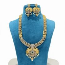 Posh AD Peacock Long Necklace