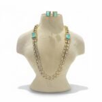 Sparkling 2 Layer Crystal Ad Stone Necklace With Mint