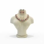 Trendsetting floral Ruby Green Kudan Stone Choker