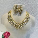 Whimisical Multishape Floral Kudan Stone Necklace