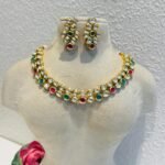 Regal round Green Ruby Kundan Stone Necklace
