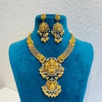 Alluring Temple Long Necklace With Crystal Ad Stone