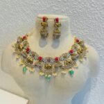 Elegant Elephant Choker With Coral Stone