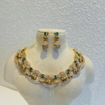 Elegant Elephant Choker With green Ad Stone