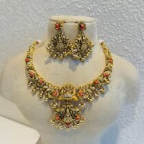 Dazzling Temple Necklace With Coral Beads