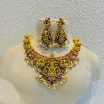 Sparkling lakshmi Temple Primimum jadau Stone Necklace