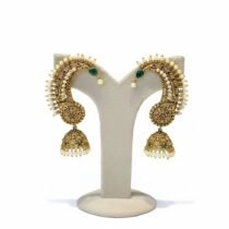 Elegant Golden Jhumka With White Pearl