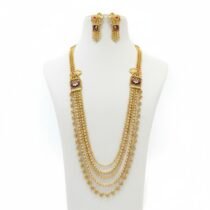 Radiant Multilayer Elephant Purple Stone Long Mala